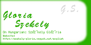 gloria szekely business card